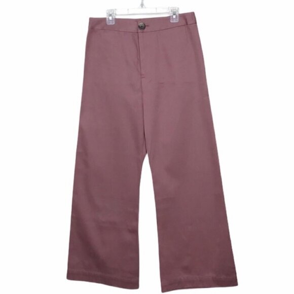 Sea New York Mauve Pink High Waist Wide Leg Sailor Pants - Picture 1 of 11